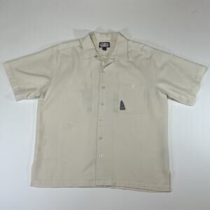 Ron Jon Surf Shop Button Up Shirt Men's Large Surf Beer Shark Rayon Camp Shirt